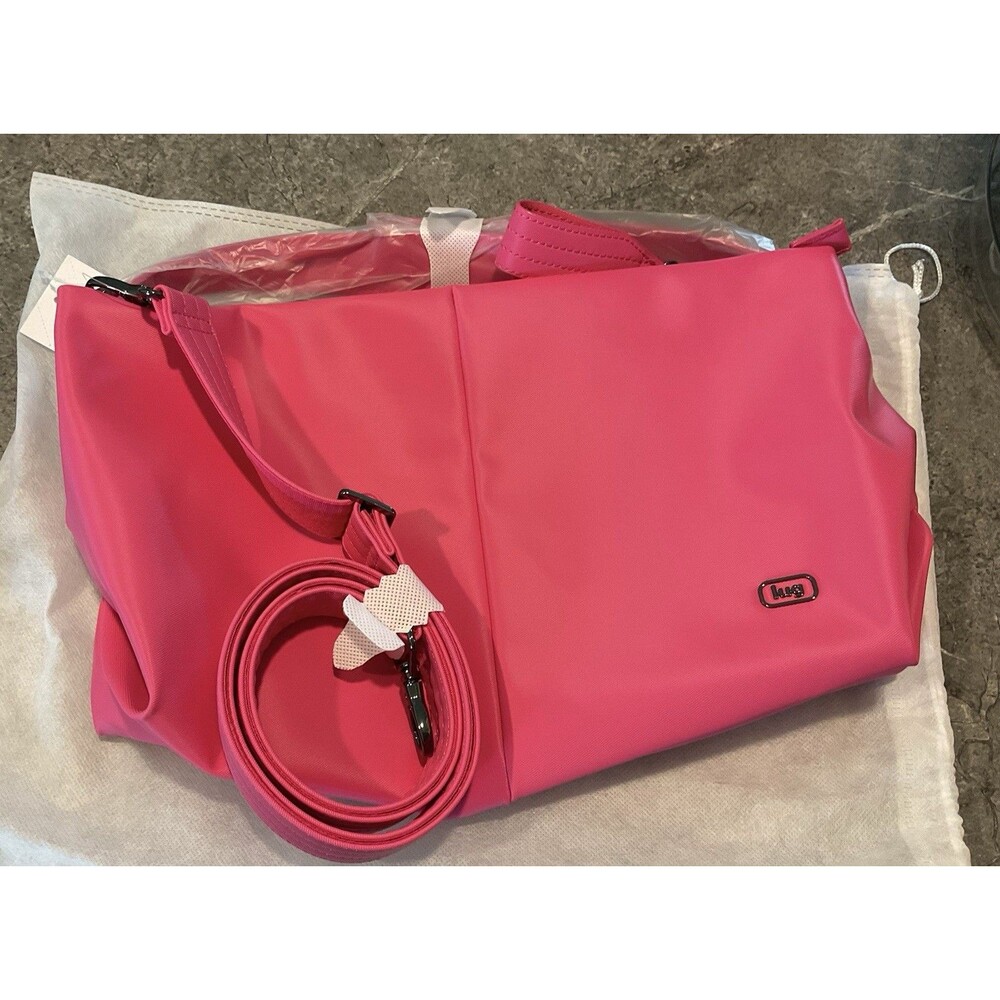 NWT LUG Half Plunge Satin Luxe VL Crossbody/Shoulder Bag Powerful Pink